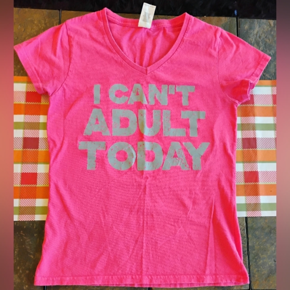 PINK V NECK T SHIRT
